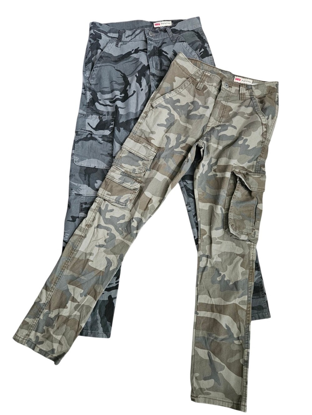 Lot Of Two Wrangler‎ Camo Cargo Pants Mens Sz 28x30 Regular Taper Army Work Wear